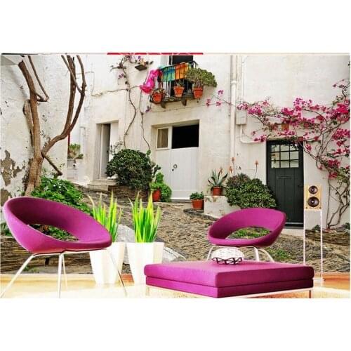 Custom Any Size Mural Wallpaper Rural town street painting TV background wall mural wall paper