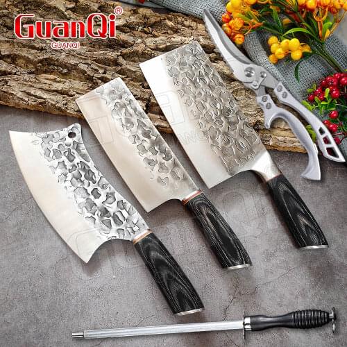 Stainless Steel Kitchen Cleaver Knives Wood Handle Handmade Chef Knife Traditional Butcher Slicing Chopping Knife Cooking Tools