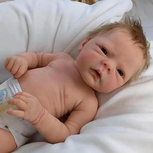 Reborn Baby Dolls 18inch Handmade Newborn Doll Full Silicone Body Doll Realistic Lifelike Toddler Babies Kids Toy Gifts for Age