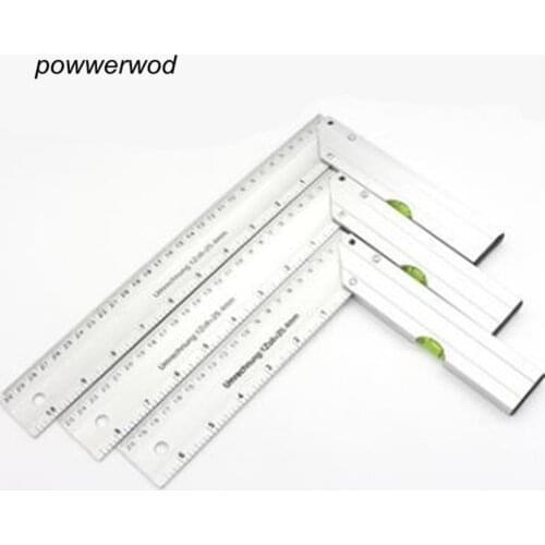 200/250/300 Mm 90 Degree Angle Ruler Aluminum Alloy Square Marking Gauge Protractor With Bubble Level Measuring Tools