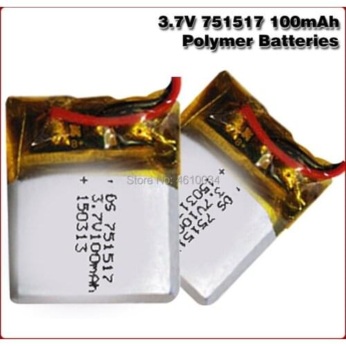 3.7v 100mah 751517 li ion Rechargeable Battery for Cheerson CX-10 CX10 CX12 JJ820 V646 V676 JJ810 RC Helicopter RC Quadcopter