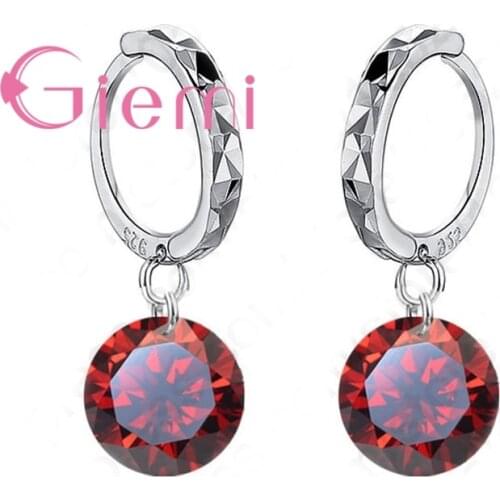 Best Brand Design Hoop Earring For Women 925 Sterling Silver Lever Back Jewelry Cubic Zirconia CZ Charm Wedding Gift 8 Colors