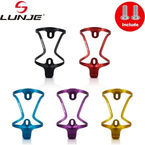 LUNJE 20g Ultralight Bicycle Water Bottle Holder Aluminum Alloy Mountain Bike / Road Bike Drink Water Bottle Cage Include Screw