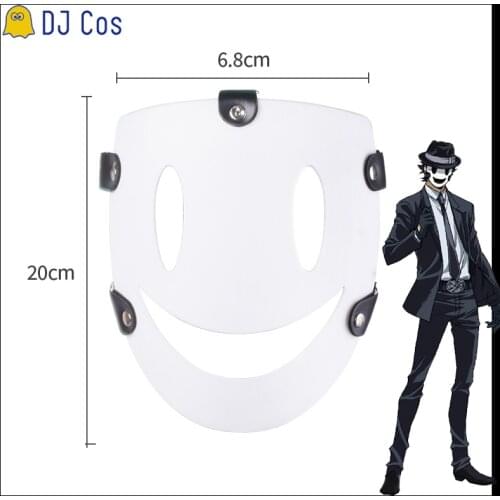 Tenkuu Shinpan Cosplay Mask Anime High-Rise Invasion Cosplay Props White Face Cover Smiley Plastic Gift Halloween Party