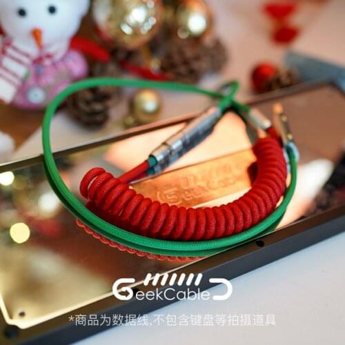 GeekCable Handmade Customized Mechanical Keyboard Data Cable For Matrix Christmas Colorway