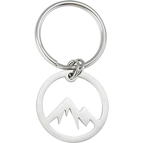 Metal Keychain Key Rings Hollow Mountain Climbing Enthusiasts Mount Fuji-Snow Mountain Key Chain Ring Pendant Jewelry