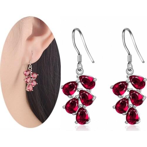 Fashion Crystal Blue Drop Earrings Girl Drop Accessories Top Quality 925 Sterling Silver Earring Women Jewelry Shiny Stone Bijou