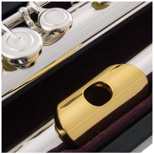 Music Fancier Club Professional Flute 211SL Silver Plated Flute Gold Plated Lip Plate B Leg Open Close Holes 17 E Key