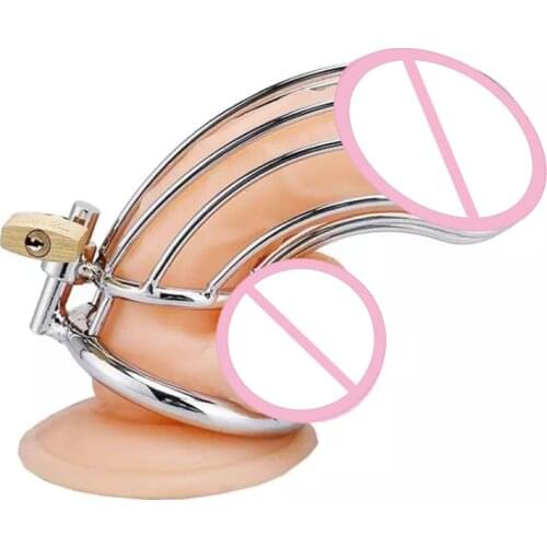 New Dick Cage Adult Games Stainless Steel Cock Cage Lockable Sex Toys for Men Penis Cock Ring Sleeve Lock Male Chastity Device
