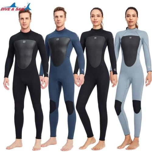 New 3MM wetsuit men and women one-piece long-sleeved thick warm one-piece swimsuit professional neoprene wetsuit surfing suit