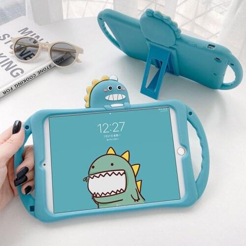 New Soft PU Tablet Pad Protect Cover Shell Stand Cute Dinosaur for Ipad Air Pro Mini 123 School Children
