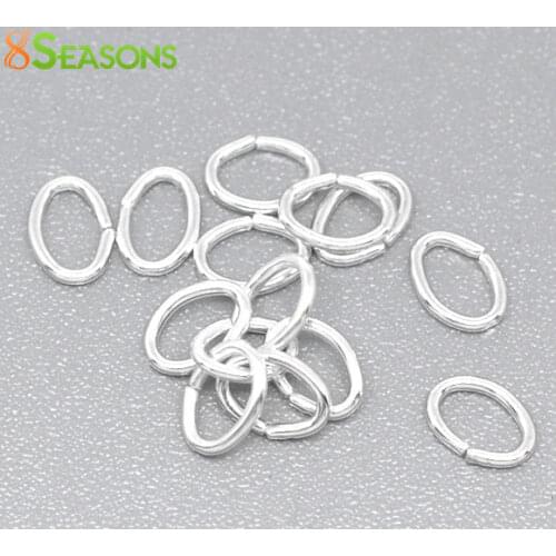 8SEASONS ( sold per lot of 2000), silver-color Oval Open Jump Rings 5.5x4mm Findings(B10861)