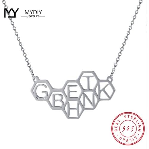 925 Sterling Silver Custom LOGO Name Necklace Fashion Chain Necklace Jewelry Custom Name For Best Friend MYDIY 2021 Trend