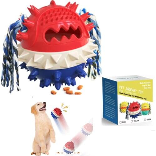 Popular Squeak Toys Food Dispensing Toy Ball Jumping Vocal Ball Interactive Toys Leaky Food Ball Supplies For Small Large Dog