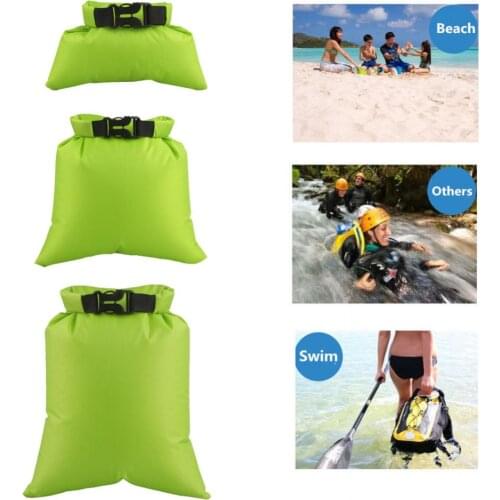 Durable 3pcs Set S to L Waterproof Dry Bag Sack Pouch for Kayak Canoe Swimming Camping Hiking Surfing Rafting Accessories Green