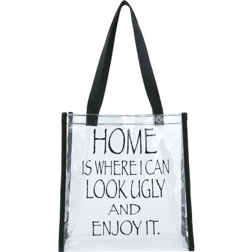 Clear tote bag- Home is where I can look ugly and enjoy it