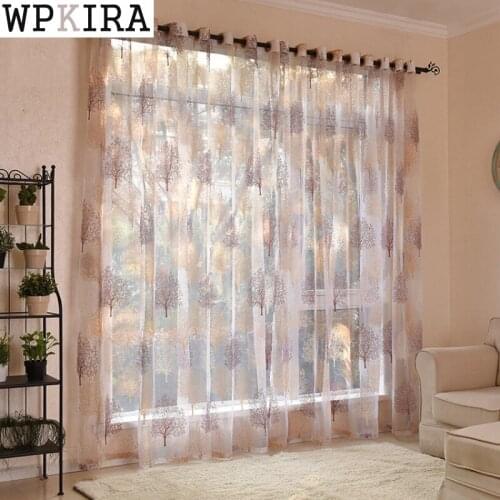 Tree Sheer Tulle Curtains for Living Room Bedroom Kitchen Voile Sheer Curtains for Window Tulle Curtains Drapes S310&C