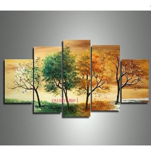 Handmade Modern Picture On Canvas Tree Landscape Oil Painting No Frame Hand Painted Wall Art Home Decor Seascape Hang Pictures