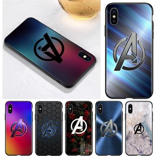 Marvel Avengers Logo Marble For Apple iPhone 12 11 Pro Max mini XS Max XR X 8 7 6 6S Plus 5S SE 2020 Soft Phone Case