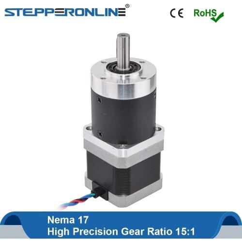 Nema17 Gear Stepper Motor w/ 15:1 High Precision Planetary Gearbox Nema 17 Step Motor Extruder 1.68A 4-lead for 3D Printer