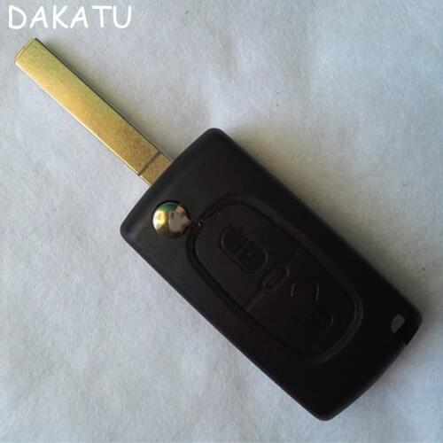 DAKATU Replacement 2 Button Remote Flip Folding Key Shell Case For CITROEN C2 C3 C4 C5 C6 Peugeot 307 CE0536 With Logo