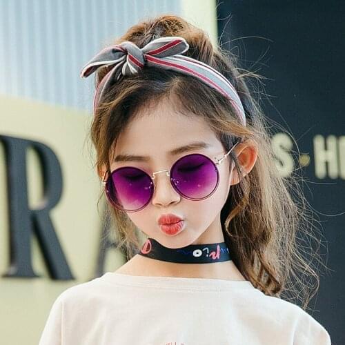 19 new personality round lens child frameless sunglasses street snap han edition sunglasses 9916 children