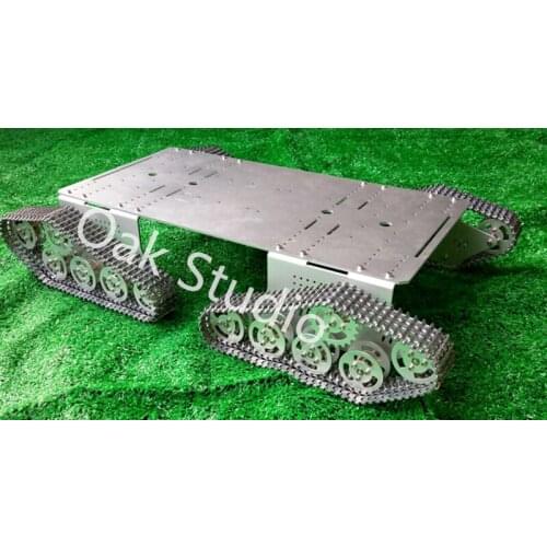 T900 Smart car 4WD Metal Tank Chassis with high Torque Motors and Remote Control for DIY Tank Graduation Design, Robot Education