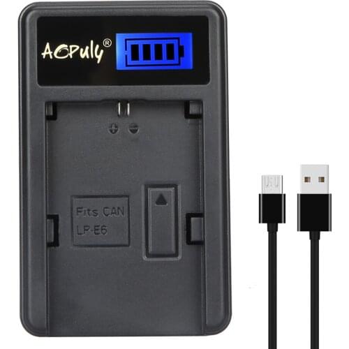 Li-ion Battery Charger For Canon LP-E6 EOS 5D2 5D3 7D 60D Camera Battery Digital Quick Power Chargers With LCD Display USB Cable