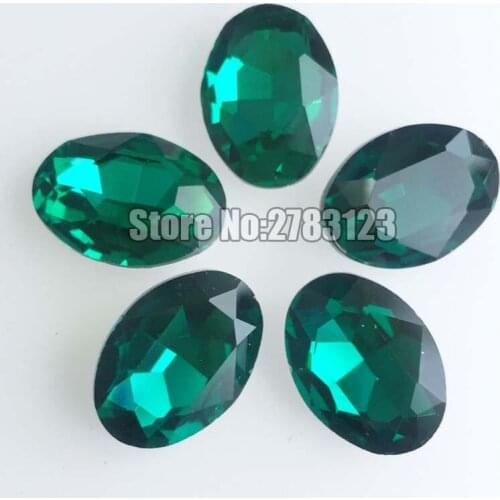 Factory sales AAA Glass Crystal malachite green oval shape pointback rhinestones,diy/nail art/Clothing accessories SWOP015