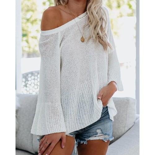 BeeHouse blusas mujer long sleeve t shirt autumn clothes blusas para open back sweater tops for women off shoulder top 2020