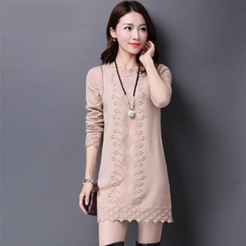 Long Sleeve Plus Size Knit Casual Sweater Womens 2020 New Spring Autumn Long Tops For female Ruffle Pullovers Sweaters