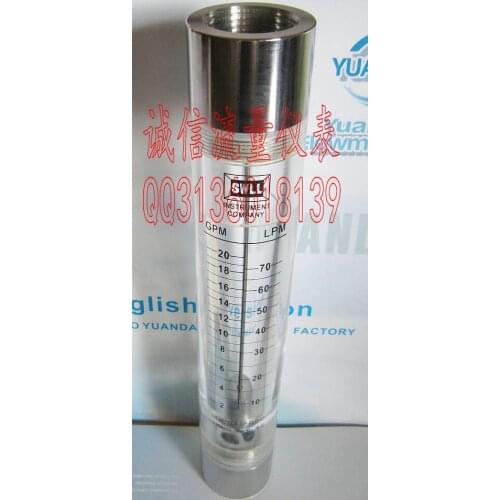 1 inch stainless steel internal thread LZM-25G pipeline flow gauge 2-20GPM 10-70LPM
