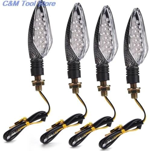 1pc 15LED UNIVERSAL BLACK MOTORCYCLE BIKE TURN SIGNAL INDICATOR AMBER LIGHT LAMP