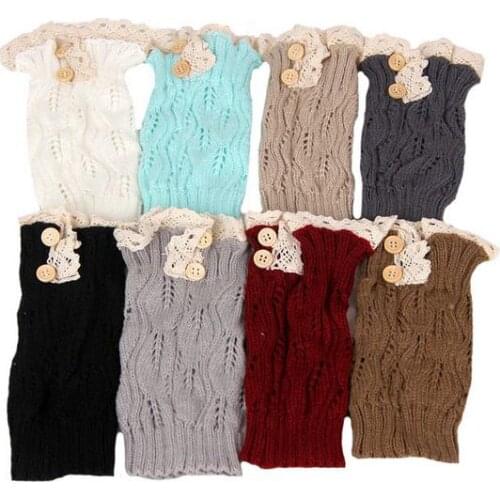 120pairs/lot 2015 new short twist lace boot cuff with button leg warmer, lace trim boot cuff