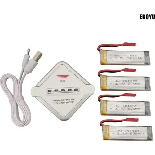4pcs * 3.7V 500mAh lipo Battery + Balance Charger for UDI U815A U817A U818A WLtoys V929 V939 V949 V959 V969 V979 V989 V999 V222