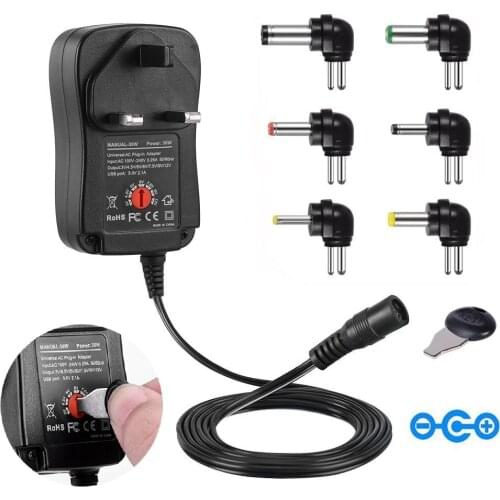 3V 4.5V 5V 6V 7.5V 9V 12V 2A 2.5A AC/DC Adapter Adjustable Power Supply Universal Adaptor Charger for LED Light Bulb Strip CCTV