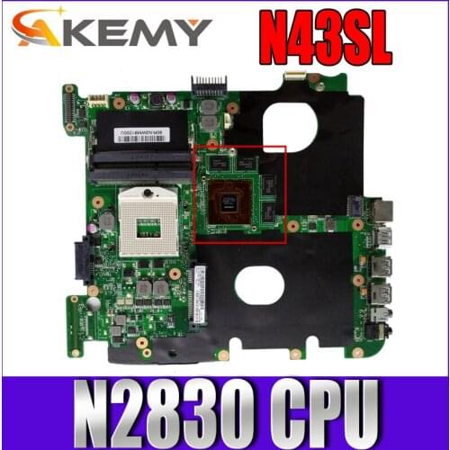 Akemy N43SL Laptop motherboard for ASUS N43SM N43SN N43SL N43S N43 Test original mainboard GT630M-2GB