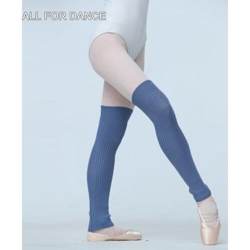 Ballet Dance Leg Warmers for Girls Punk Solid Blue Knit Long Socks Women Outdoor Knee High Elastic Leg Warmers 3 Sizes LG001-4