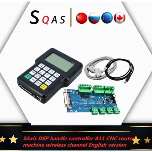 Free shipping! 3Axis DSP handle controller A11 CNC Router Machine wireless channel for CNC Router / cnc engraving machine, Engli