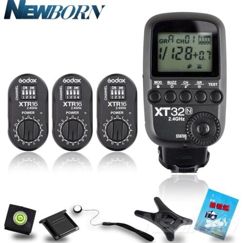 Godox XT32N 2.4G Wireless HSS 1/8000s Flash Trigger+3x XTR-16 Receivers For Nikon GODOX AD360 AD360II AD180