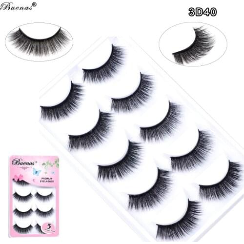 Buenas 3D lashes thick hand made full strip lashes 50 pairs 3d eyelashes extension 0.07 thickness C curl soft eyelash 5 pair/box