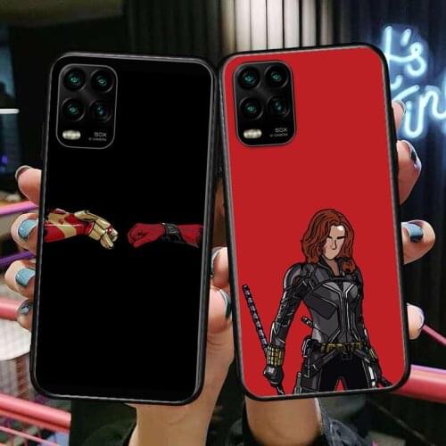 Iron Man and Spider Man cartoon Phone Case For XiaoMi Redmi Note 10 9S 8 7 6 5 A Pro T Y1 Anime Black Cover Silicone Back Pre