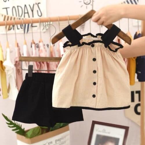 Children sets girls clothes summer kids baby suit fashion tops shorts two pieces suits fashion garment cute baby girls costume