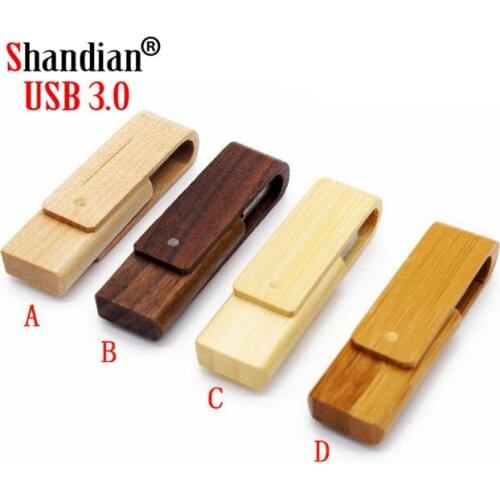 SHANDIAN USB 3.0 1PCS free custom logo laser wooden rotatable usb flash drive turn over pendrive 4GB 32GB 16GB 64GB memory stick