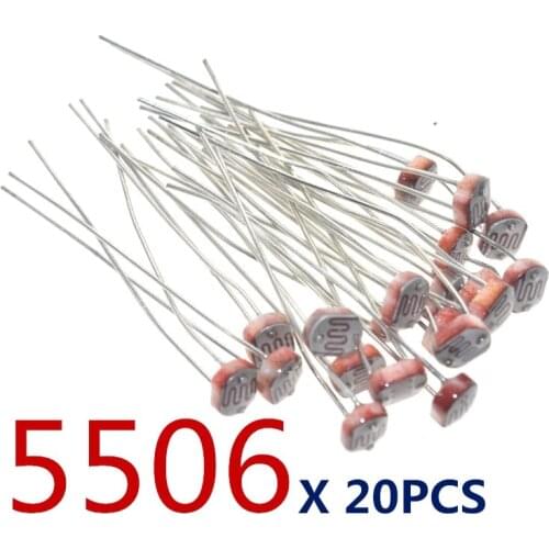 20PCS x 5506 Light Dependent Resistor LDR 5MM Photoresistor wholesale and retail Photoconductive resistance for arduino