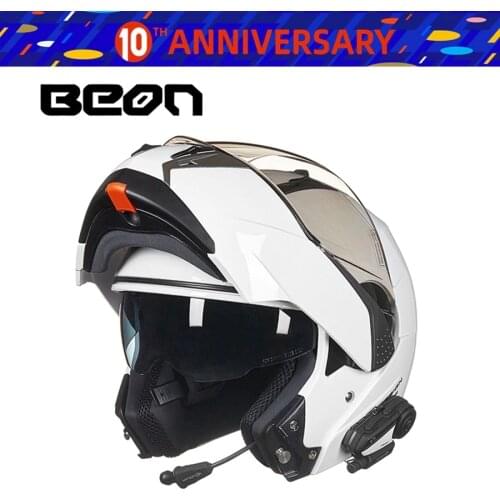 Free shipping 1pcs Double Lens Flip up 1000m V6 Bluetooth Helmet Intercom Headset Interphone Radio Racing Motorcycle Helmet