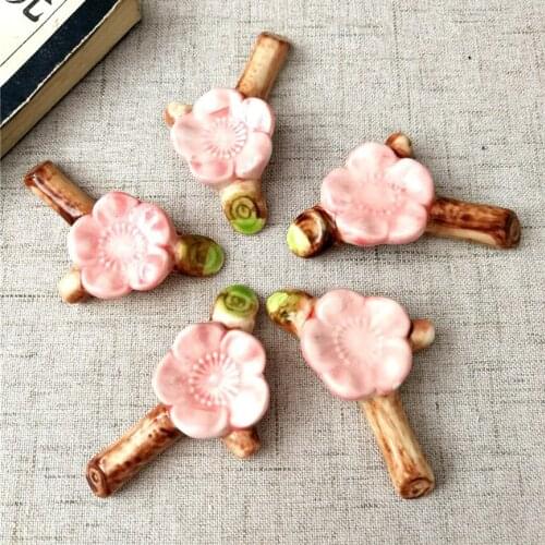 Ceramic Japanese Style Cherry Blossom Chopstick Rest, Kitchen Chopsticks Pillow Chopstick Rest Cute Kitchen Tableware