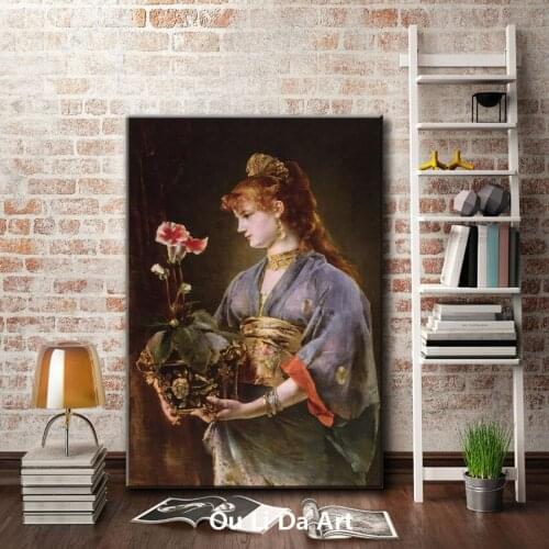 Classical court figures girl flower scenery oil paintings canvas printing printed on canvas wall art decoration picture