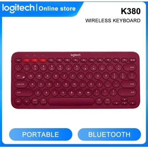 Logitech K380 Wireless Keyboard Bluetooth Pink Keyboard Thin Mini Mute Multi-device Portable for Laptop Tablet Pad PC Computer