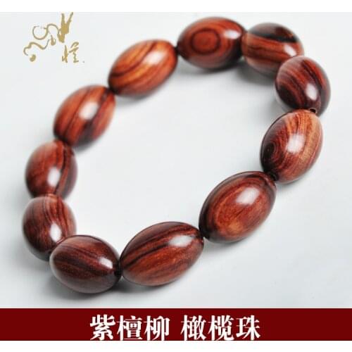 Red Sandalwood Willow Oval Bead Tibetan Buddhism Bracelet